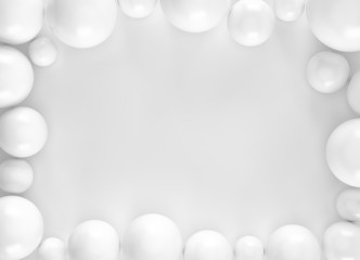 Fototapeta premium Biały abstrakcjonistyczny sfery piłki tło dla twój projekta. Renderowania 3d