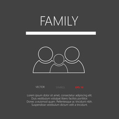 Family button web icon flat design