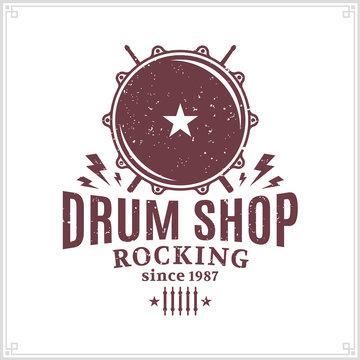 Vector drum shop logo