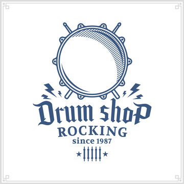 Vector drum shop logo