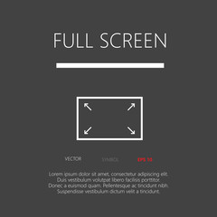 Full screen button web icon flat design