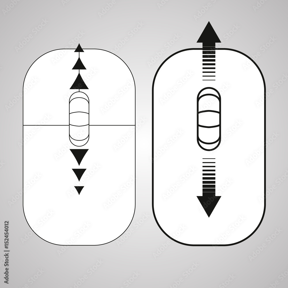 Poster scroll down up - computer mouse icon. - vector illustration.