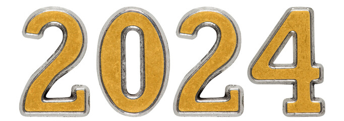 2024 inscription, isolated on white background, 3d render