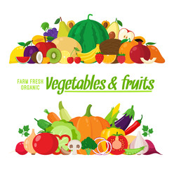 Vector vegetables  and fruits illustration
