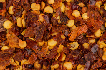 Pile of a crushed red pepper