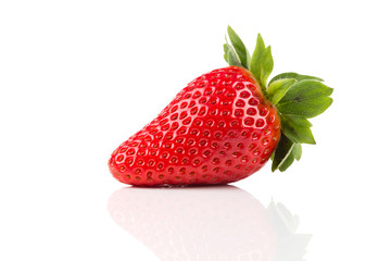 Red ripe strawberry fruits