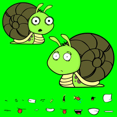 funny little snail cartoon expressions set in vector format very easy to edit