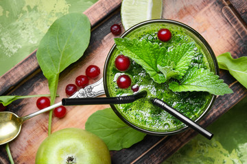 Freshly spinach smoothie