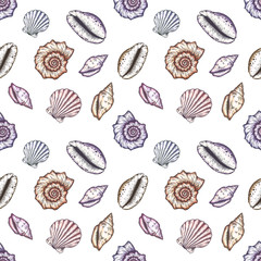 Hand drawn marine background.