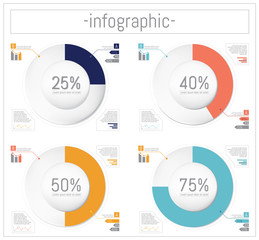 Vector illustration. Set of infographic templates business chart