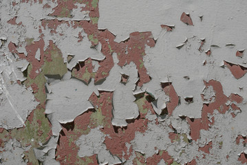 surface of rusty iron with remnants of old paint, chipped paint, texture background