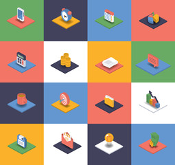 Vector business isometric icons