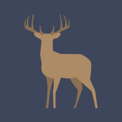 Silhouette of crying deer