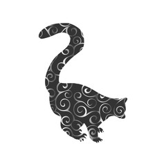 Lemur monkey primater color silhouette animal