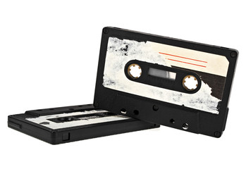 Obraz premium Audio cassettes on white background