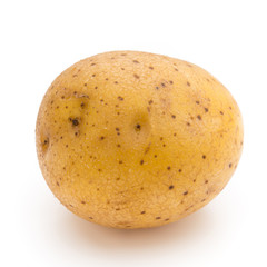 Raw potato isolated on white background.