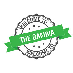 Welcome to The Gambia stamp illustration