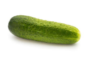 Eco cucumber on white background. Fresh vegetables.