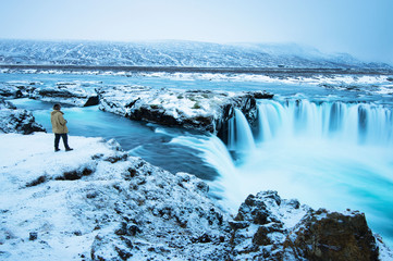 Waterfall of the gods in Northern Iceland