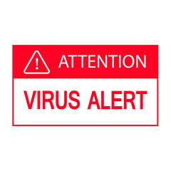 Virus attention symbol isolated on white background, vector illustration.