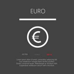 Euro button web icon flat design