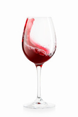 Wine. Glass of wine on white background