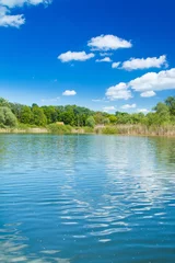 Fotobehang Meer      Beautiful landscape scenery – lake in nature park Lonjsko polje, Croatia 