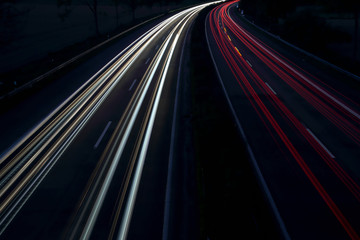 Fototapeta na wymiar night light on motorway