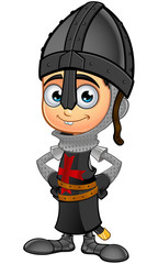 Boy Black Knight Cartoon Character