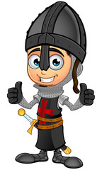 Boy Black Knight Cartoon Character