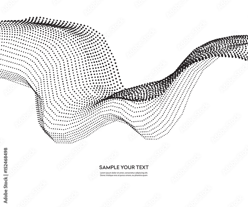 Aufkleber Abstract background with dots lines. Vector particles. Halftone wavy line.