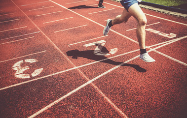 runners approaching the finish line of a race