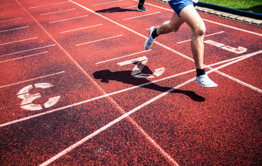 runners approaching the finish line of a race