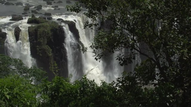 Iguazu waterfalls,  viewed from Brazil, Foz do Iguacu in Slow motion