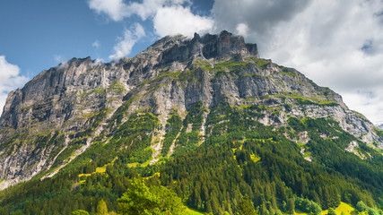 Fototapeta na wymiar View of Mattenberg from Grindelwald, Swiss Alps. 