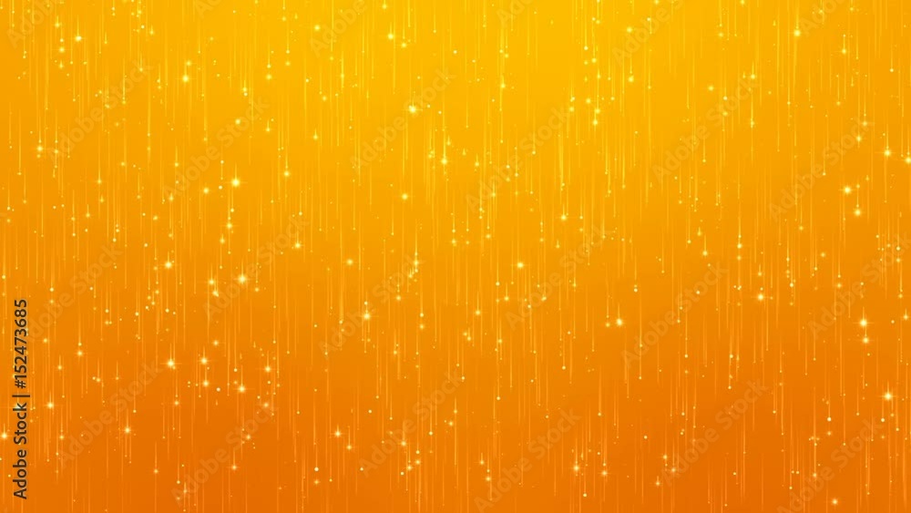 Wall mural abstract particles glitter on orange background. computer generated seamless loop.