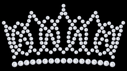 3D illustration diamond crown tiara with glittering precious stones © 3djewelry