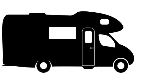 Medium RV Camper Van Silhouette