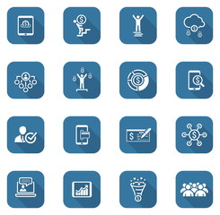 Business and Finances Icons Set. Flat Design.