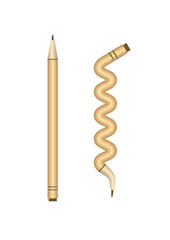 An straight and a curvy fine tip marker. Vector Illustration