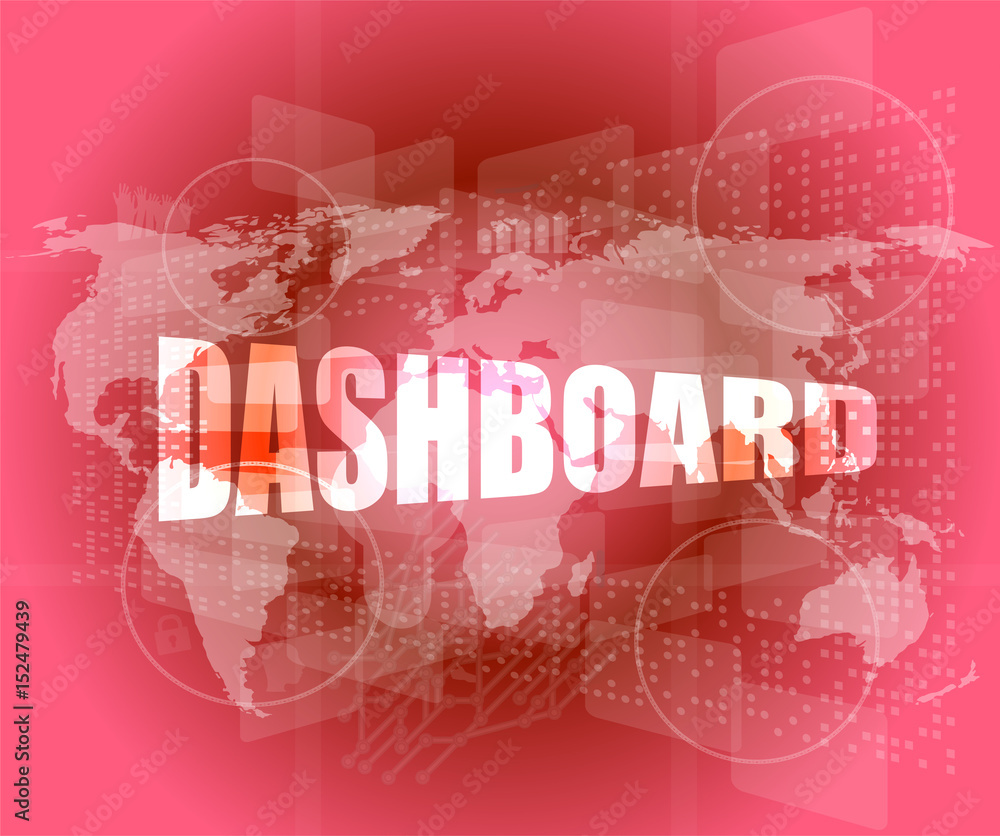 Poster dashboard word on digital binary touch screen