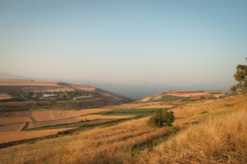 Obraz premium Agriculture valley on the shore of the Sea of Galilee ( Kineret ).