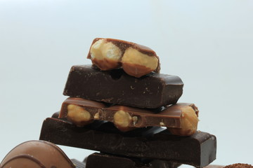 Chocolate bar with nuts