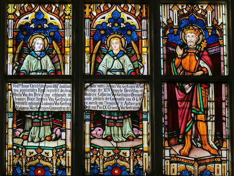 Stained Glass - Angels and Saint Alphons