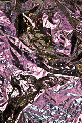 Close Up of Coloured Metal Foil Abstract Background