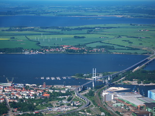 Rügenbrücke Stralsund Lunftbild
