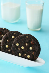 Chocolate Cookies with White Chocolate Chips