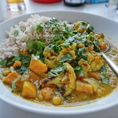 Pumpkin and coconut curry