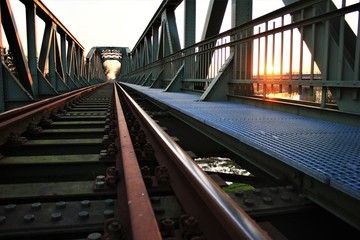 sunset at the bridge