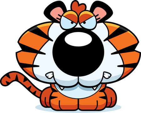 Cartoon Angry Tiger Cub